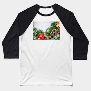 Christmas Wreath with pine cones Baseball T-Shirt